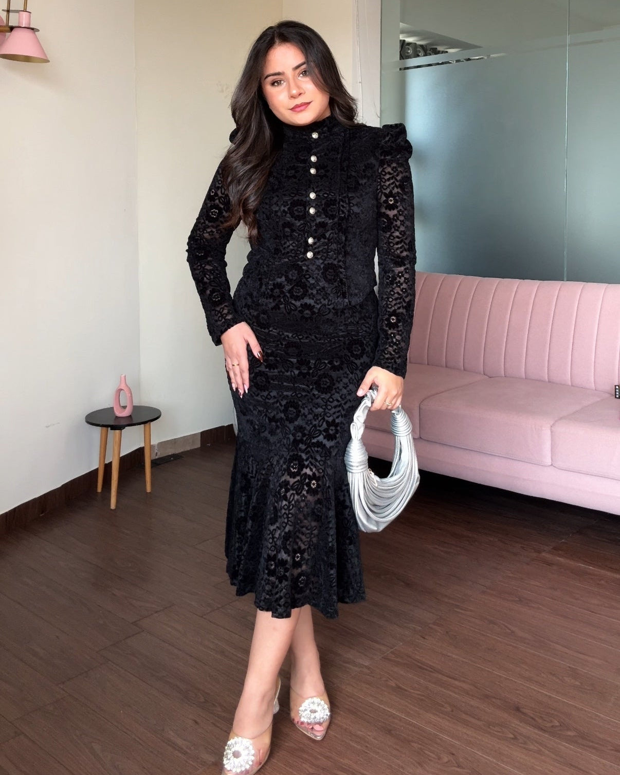 Lacy Puff Sleeve Modest Co-ord Set