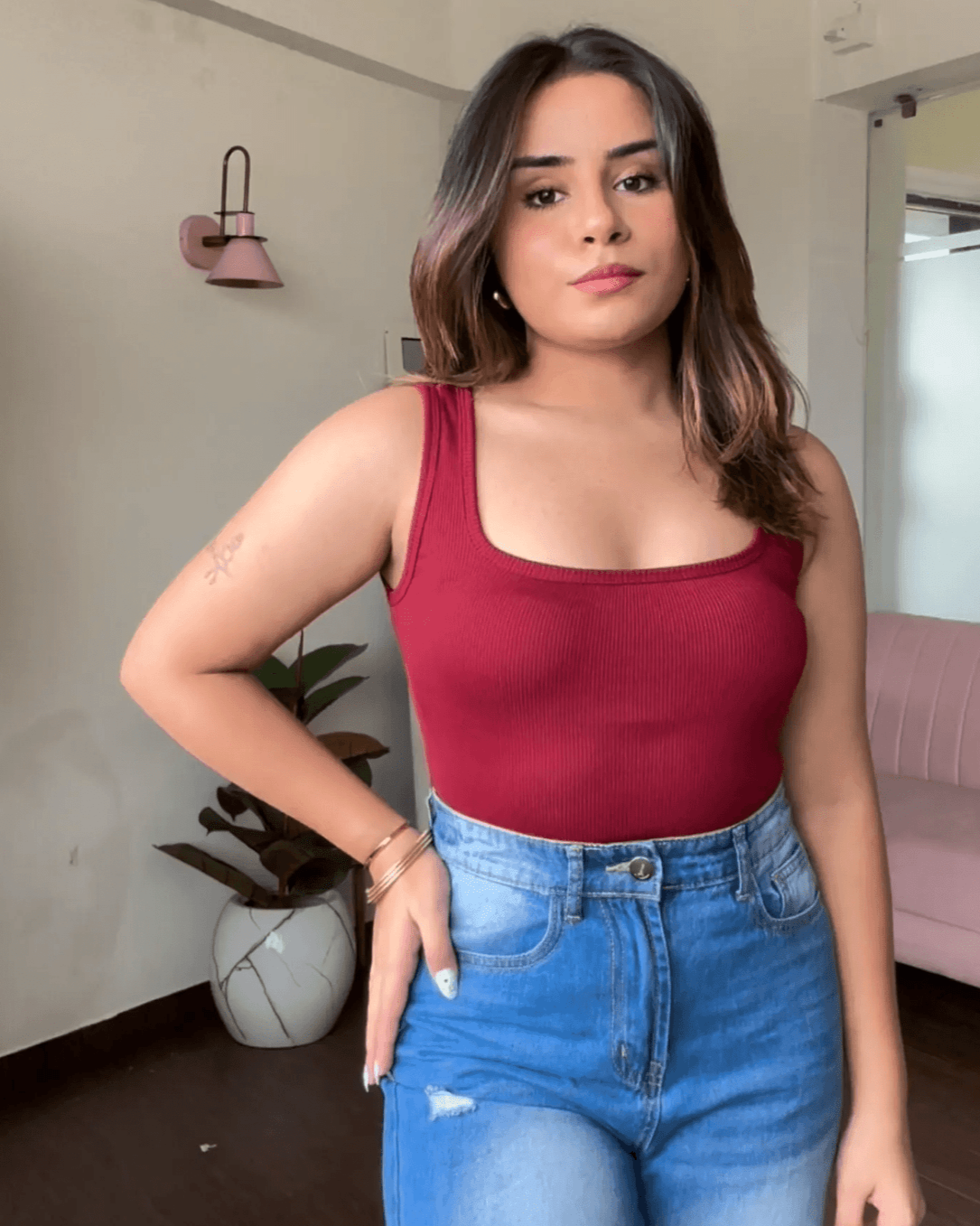 Solid Square Neck Cami Top