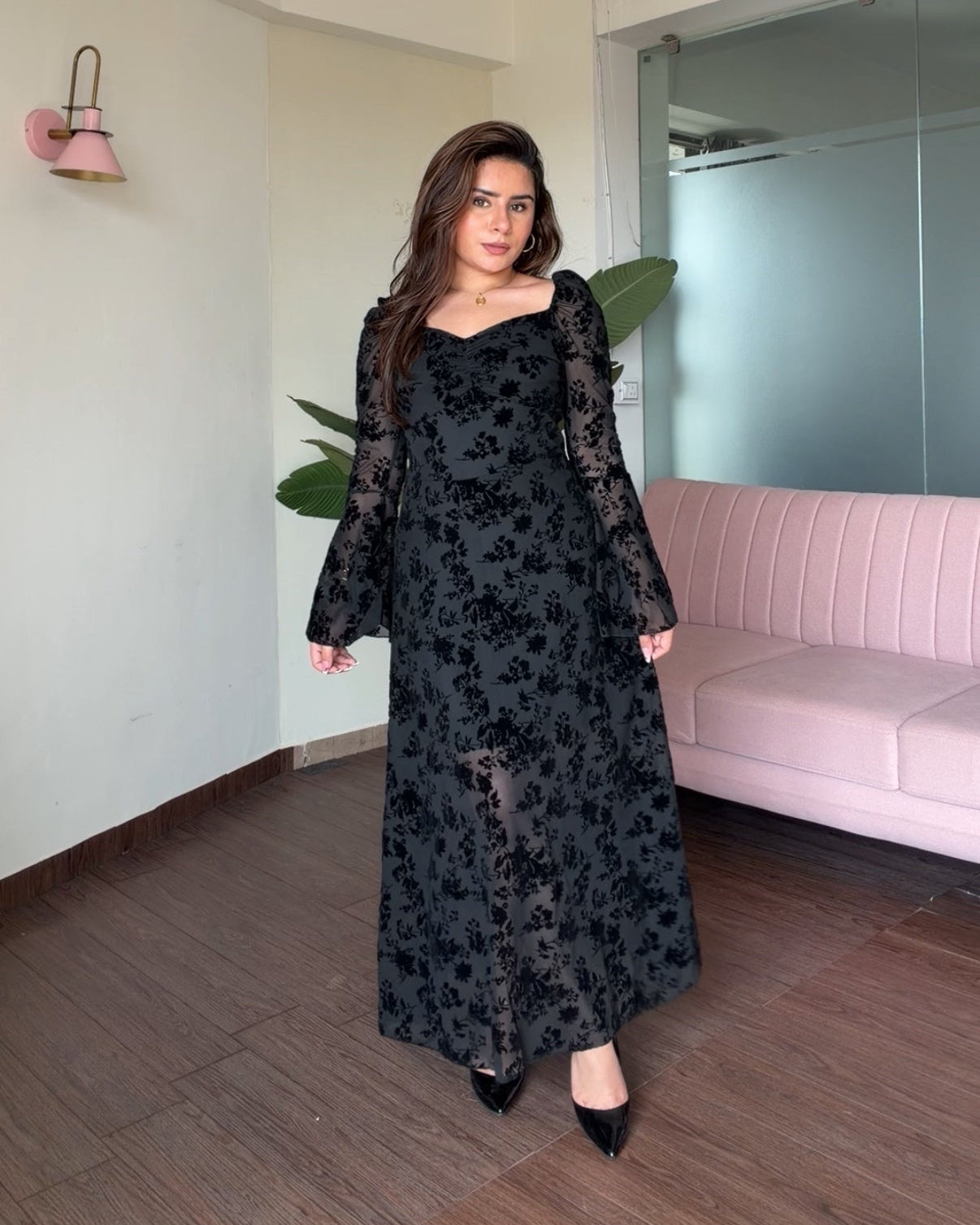 Sweetheart Neckline Fit And Flared Midi Dress