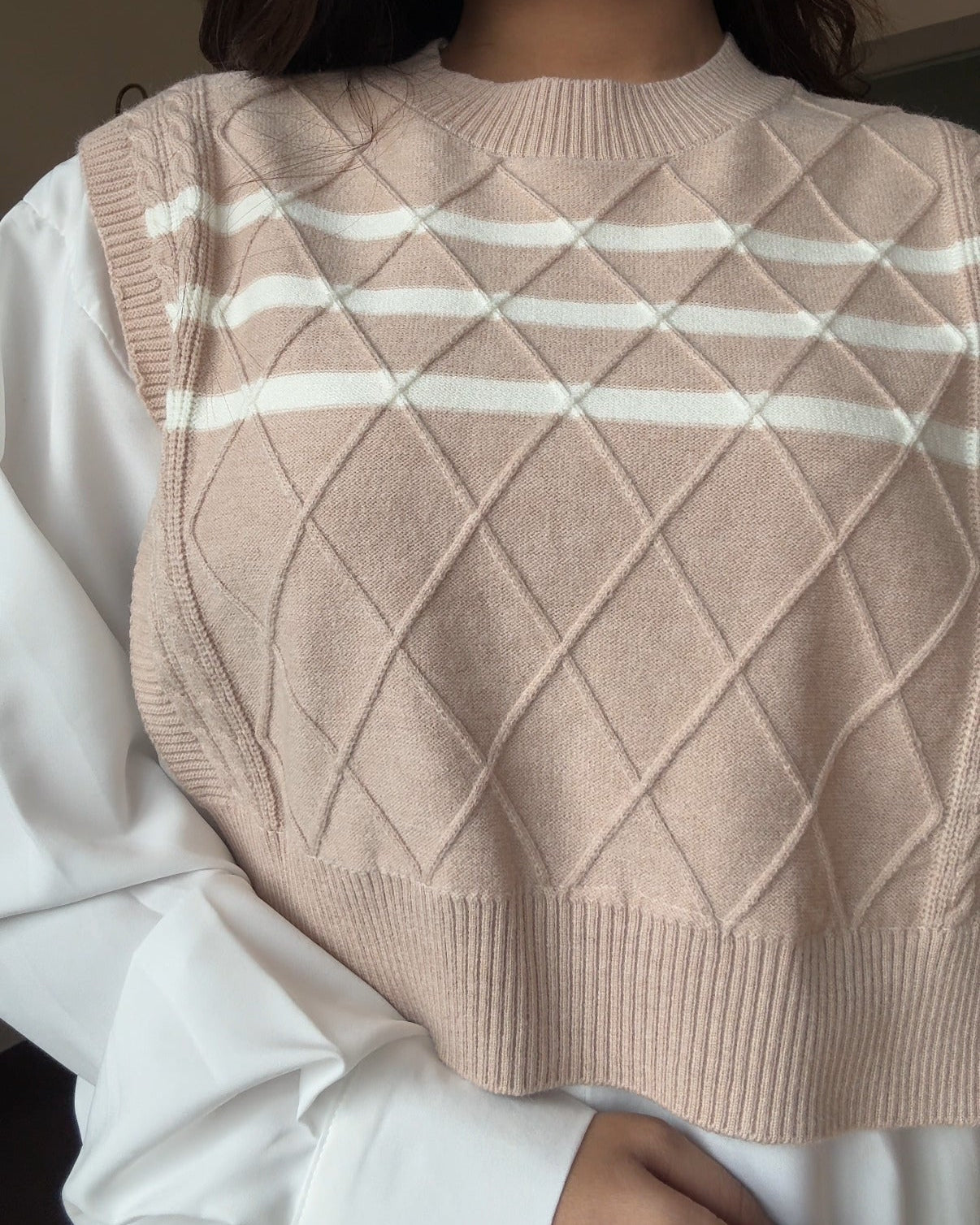 Vest Detailing Korean Relaxed Fit Shirt