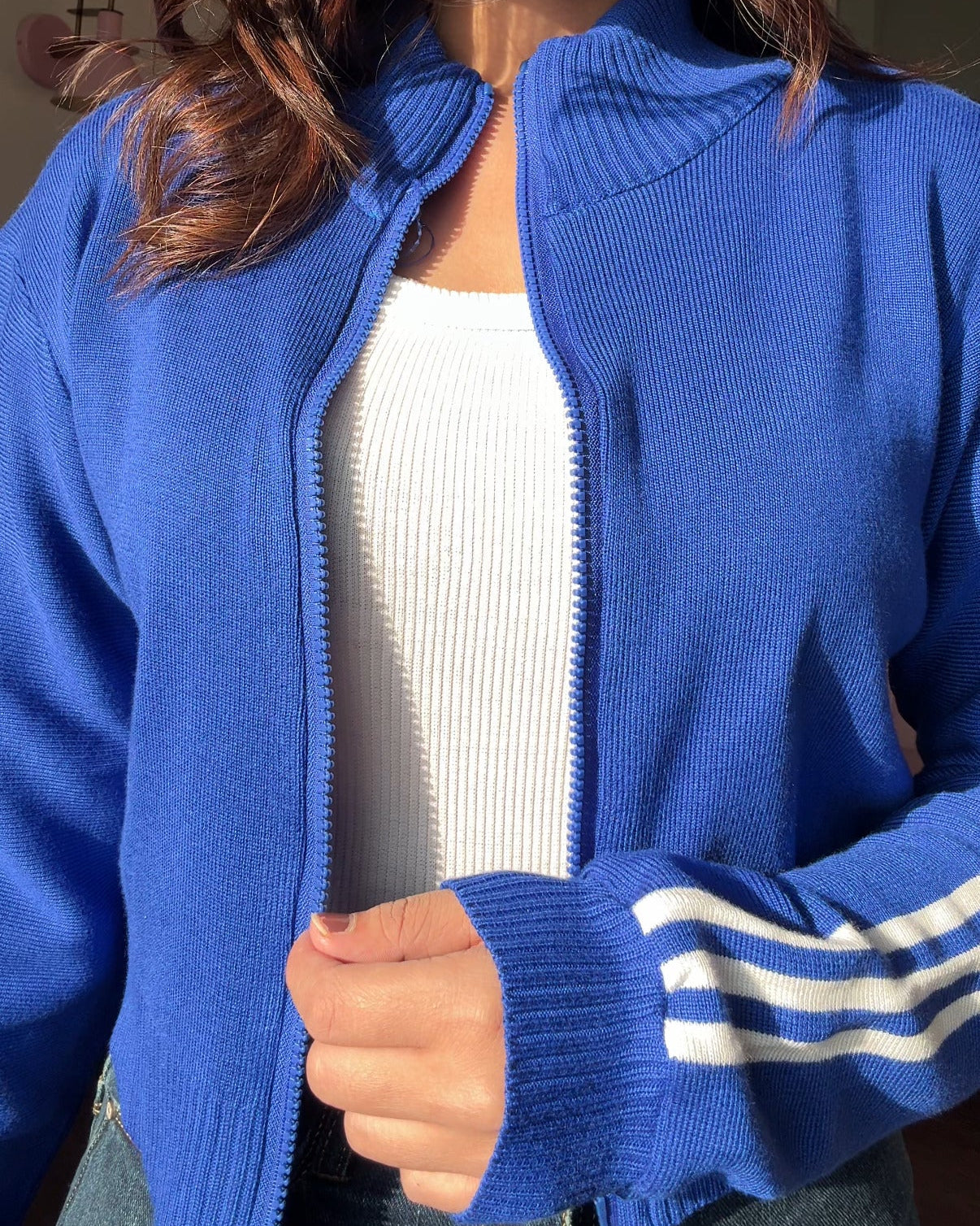 Striped Zip Up Track Jacket