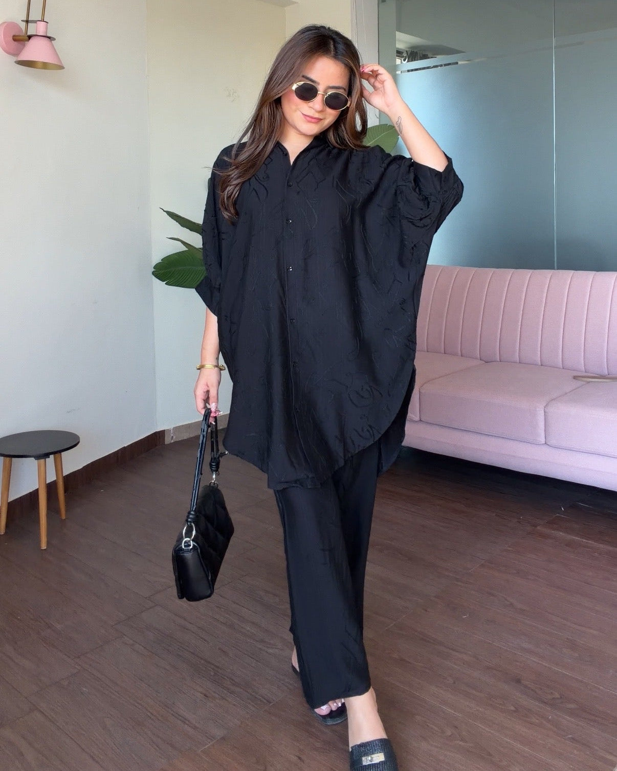 Kaftan Pattern Minimal Embroidery Baggy Co-ord Set