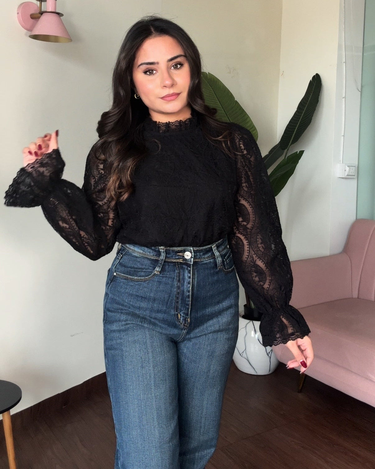 Lacy Bell Sleeves Blouse