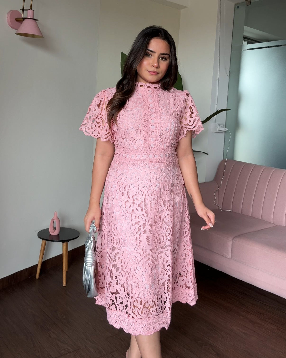 Lacy Fitted Formal Dress