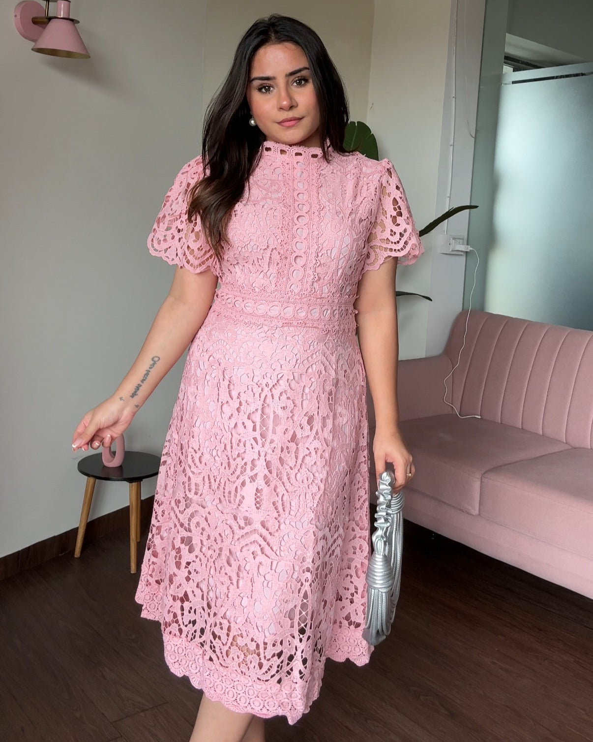 Lacy Fitted Formal Dress