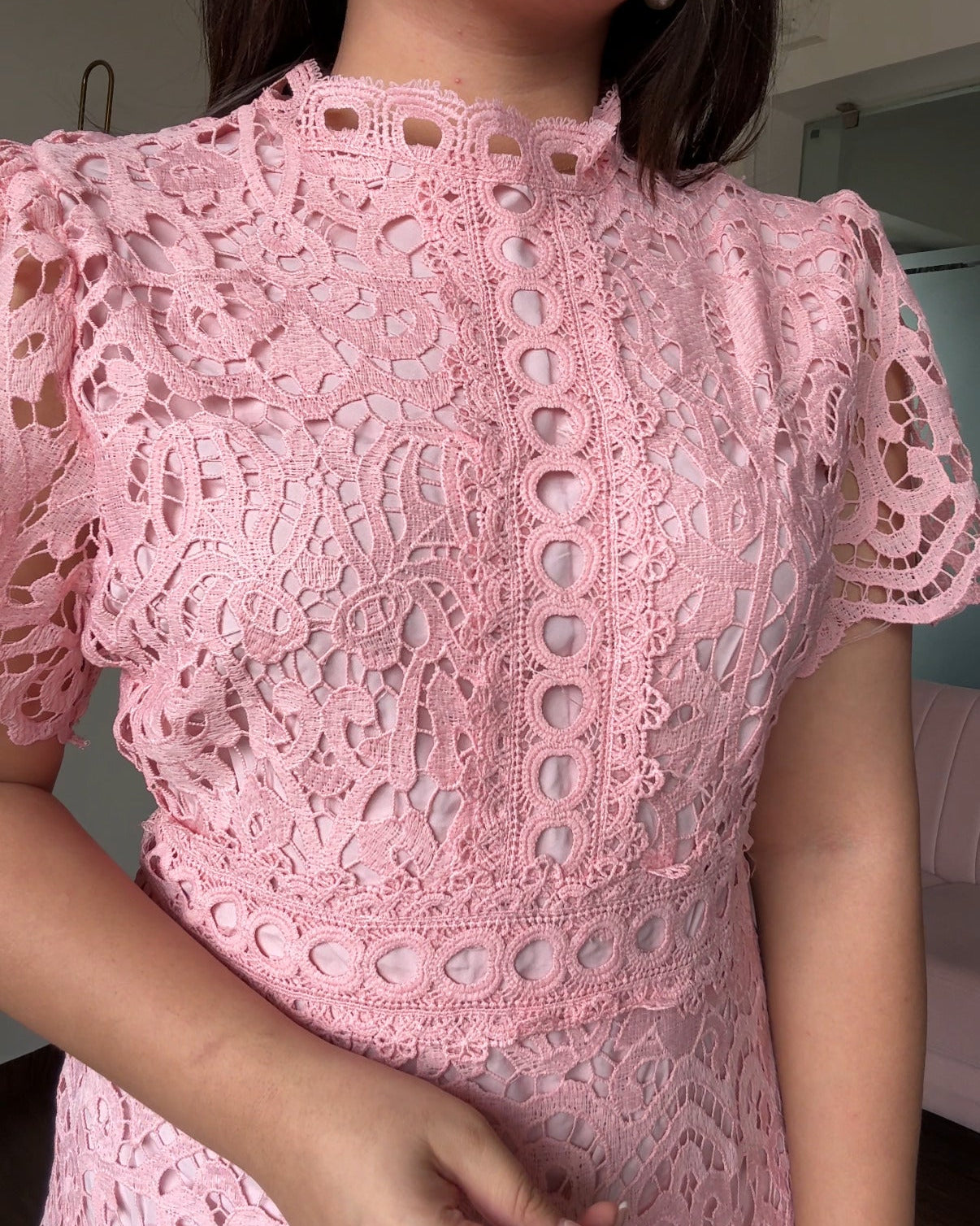 Lacy Fitted Formal Dress