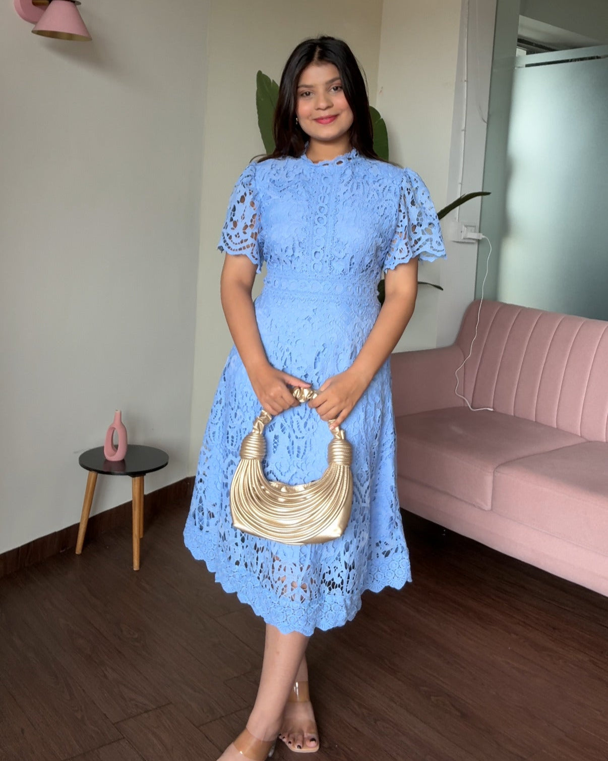 Lacy Fitted Formal Dress