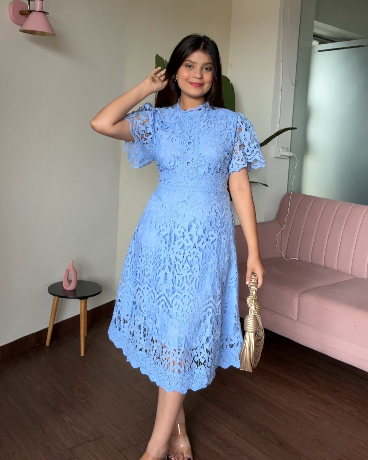 Lacy Fitted Formal Dress