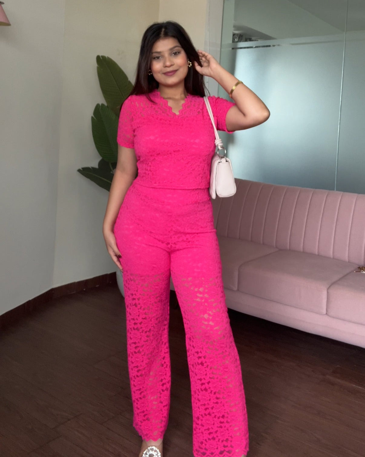 Lacy V Neck Co-Ord Set