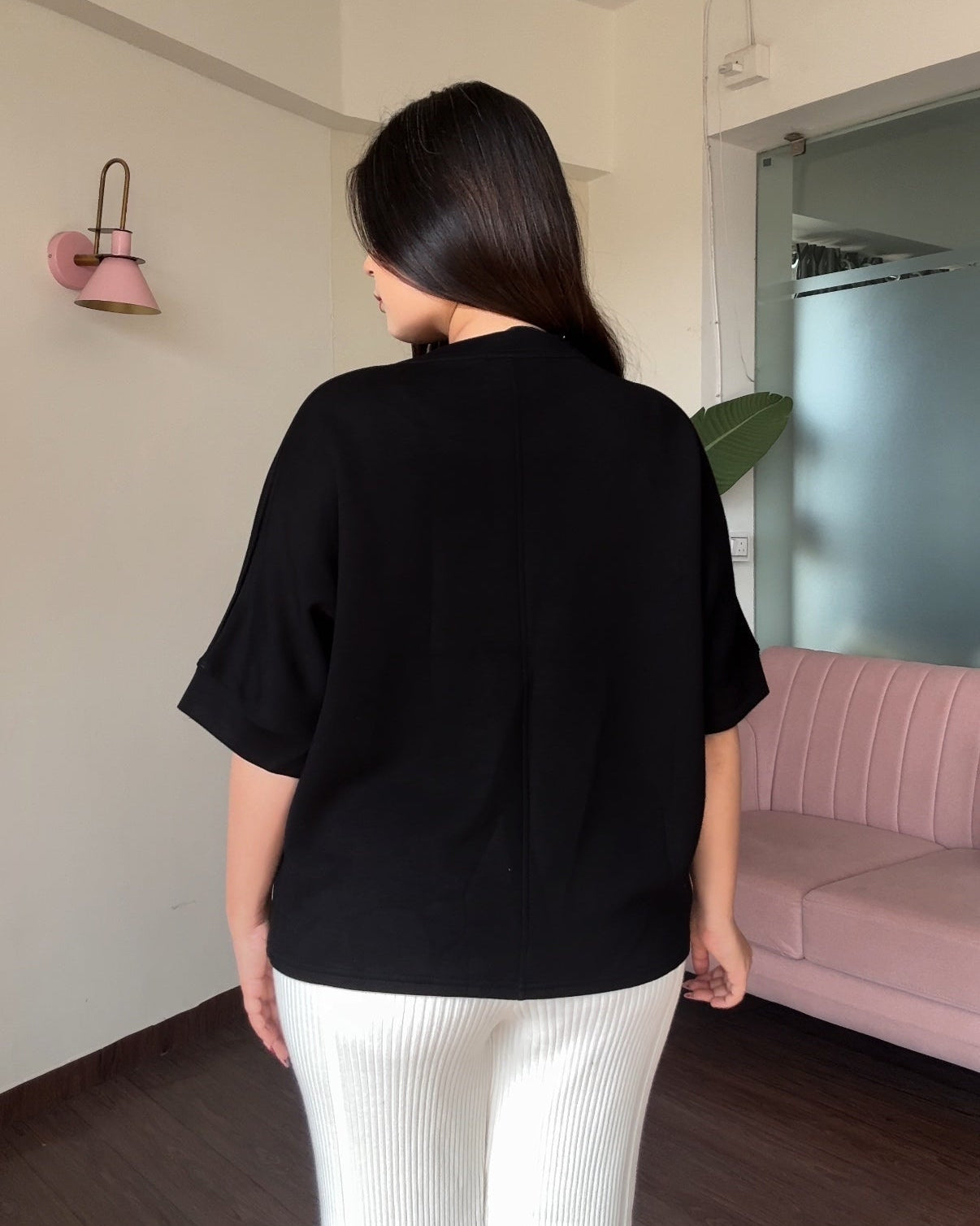 Leaf Shimmer Detailing Relaxed Tee