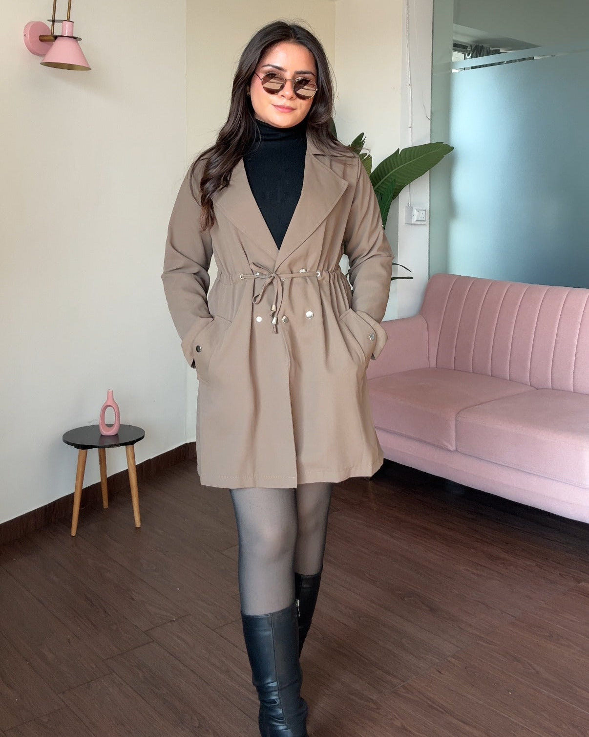 Lightweight Waist Adjustable Trench Shrug