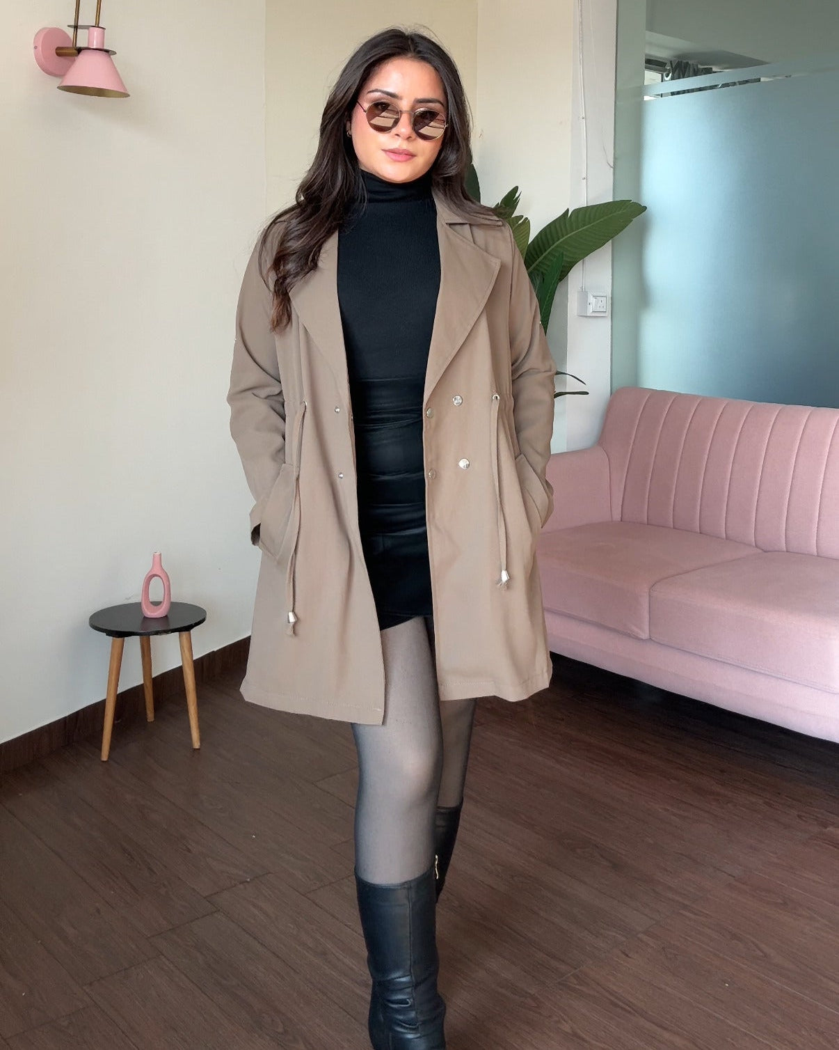 Lightweight Waist Adjustable Trench Shrug