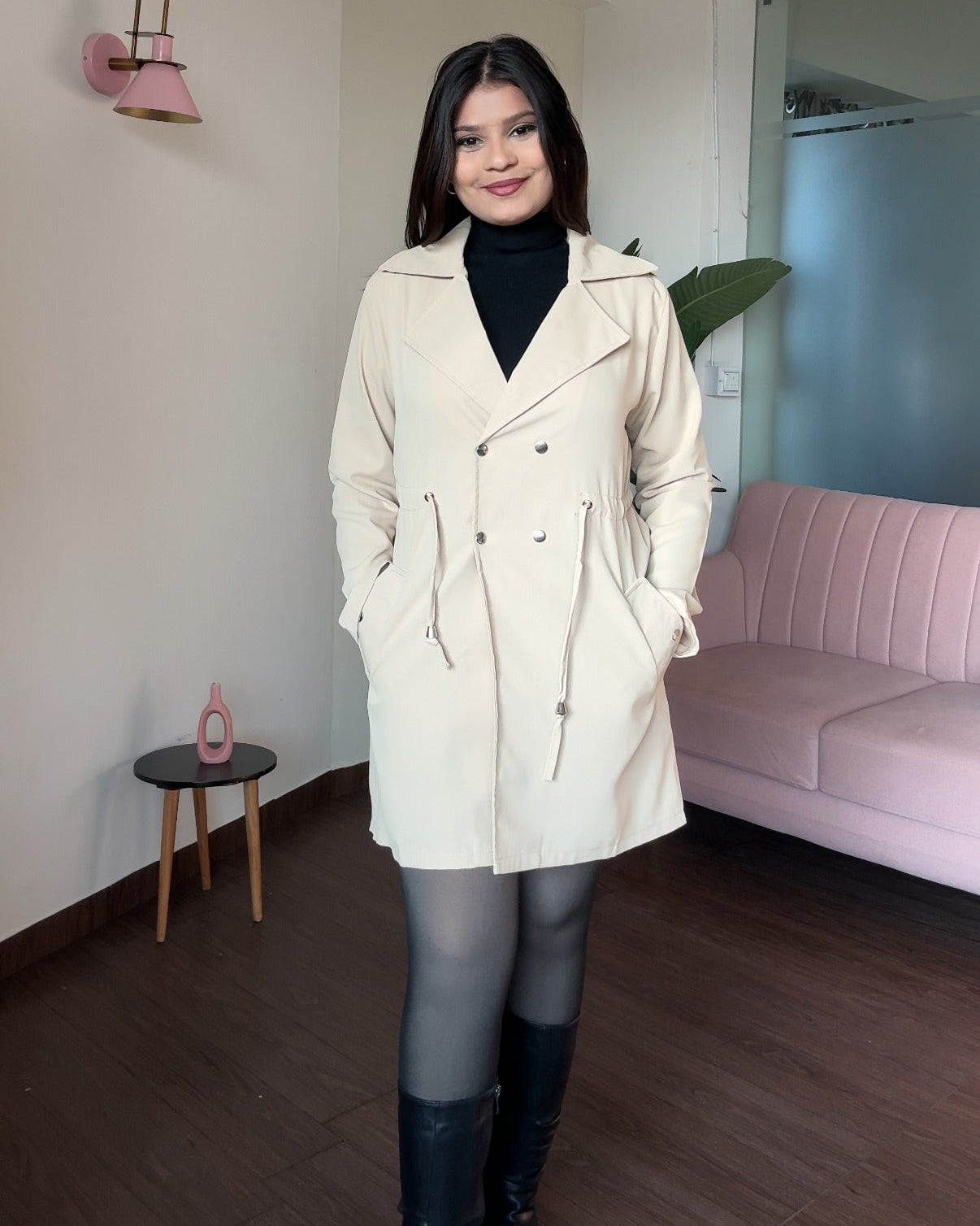Lightweight Waist Adjustable Trench Shrug