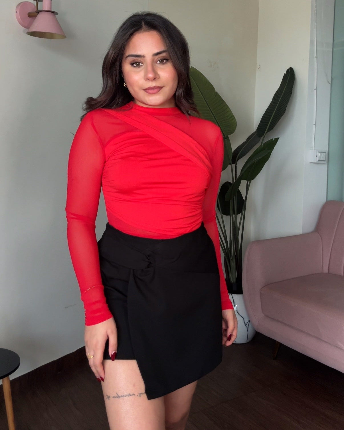 Mesh Cut Out Full Sleeve Bodysuit