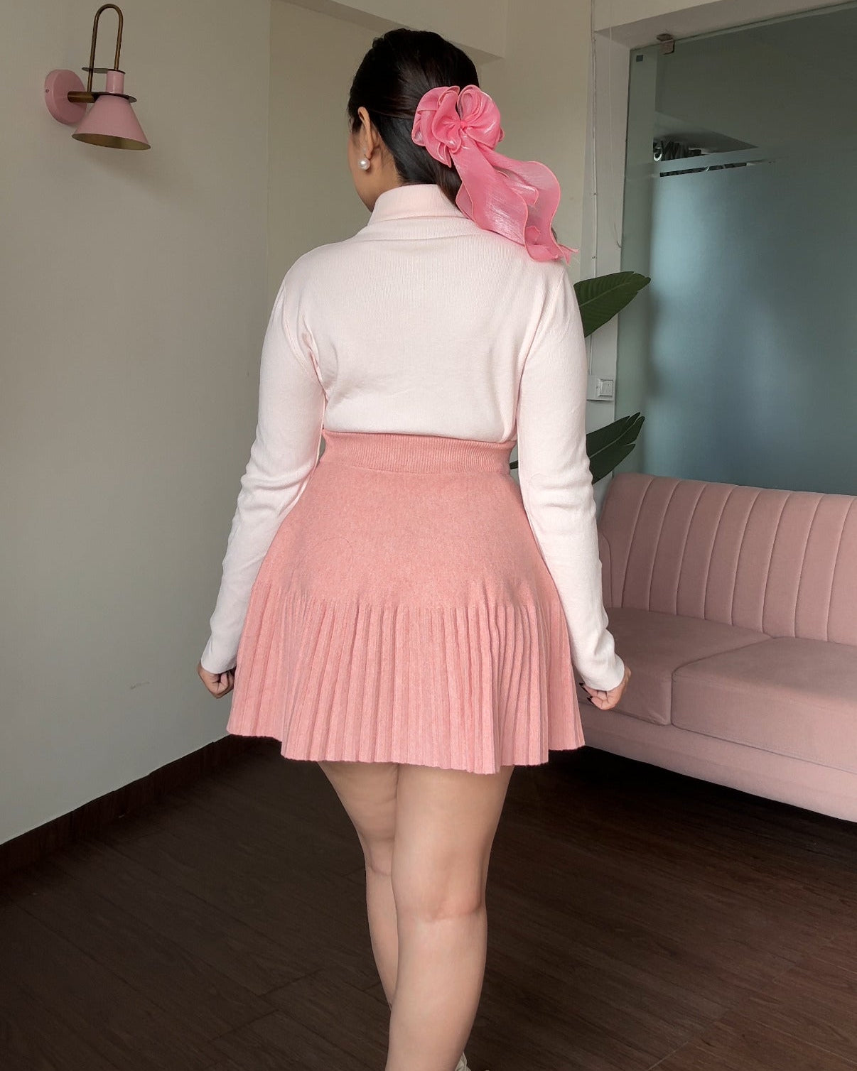 Mini Woollen Flared Skirt