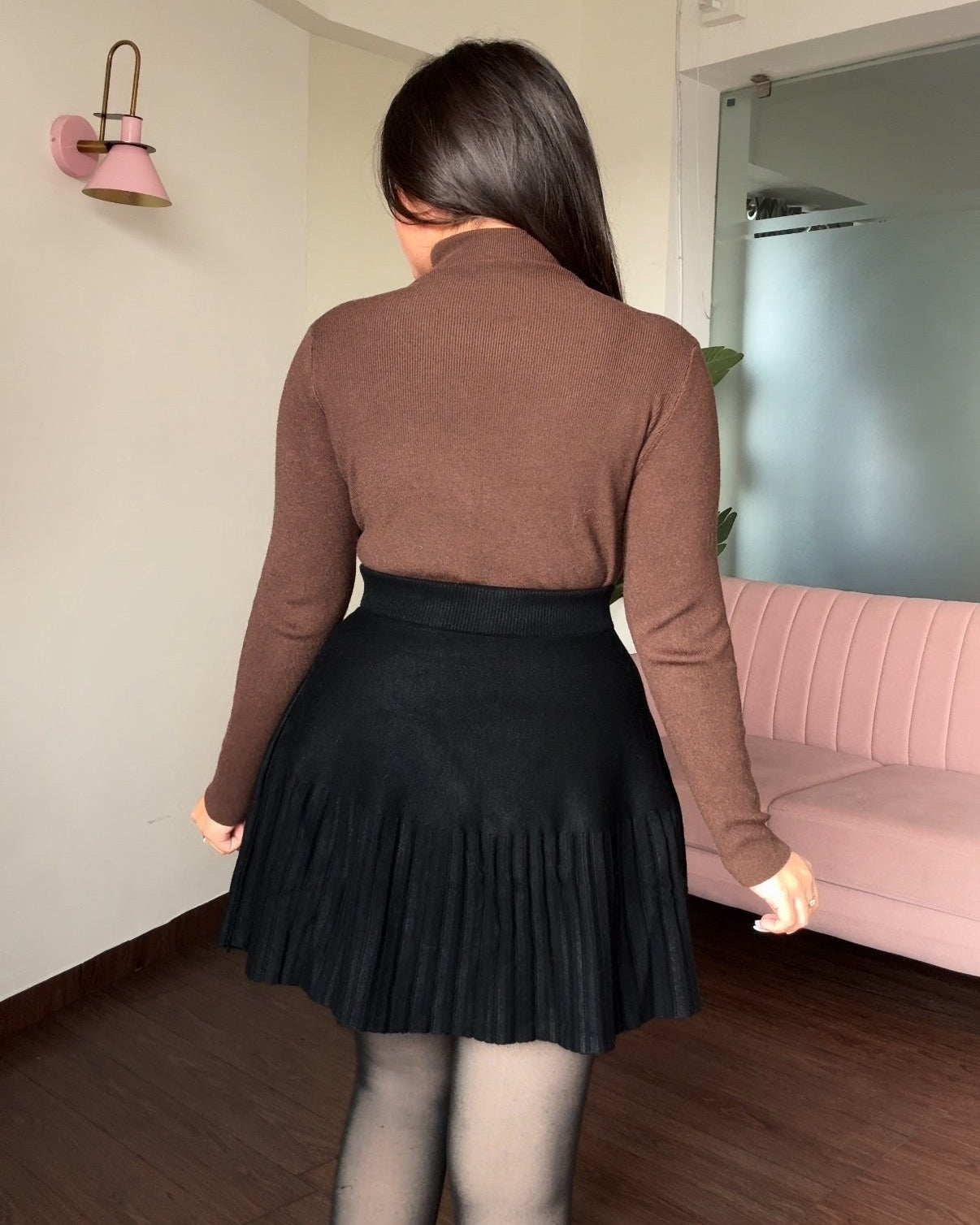 Mini Woollen Flared Skirt