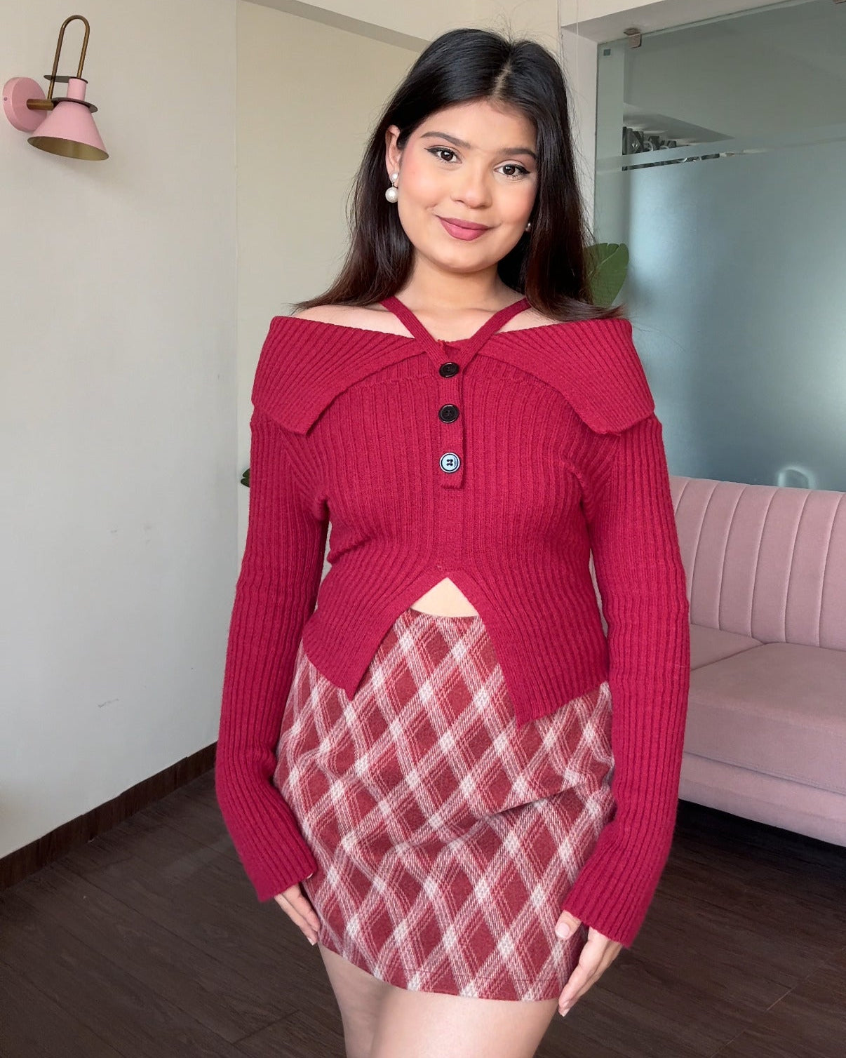 Off Shoulder Detailing Korean Winter Sweater Top