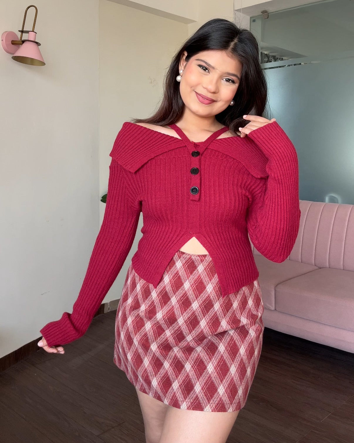 Off Shoulder Detailing Korean Winter Sweater Top