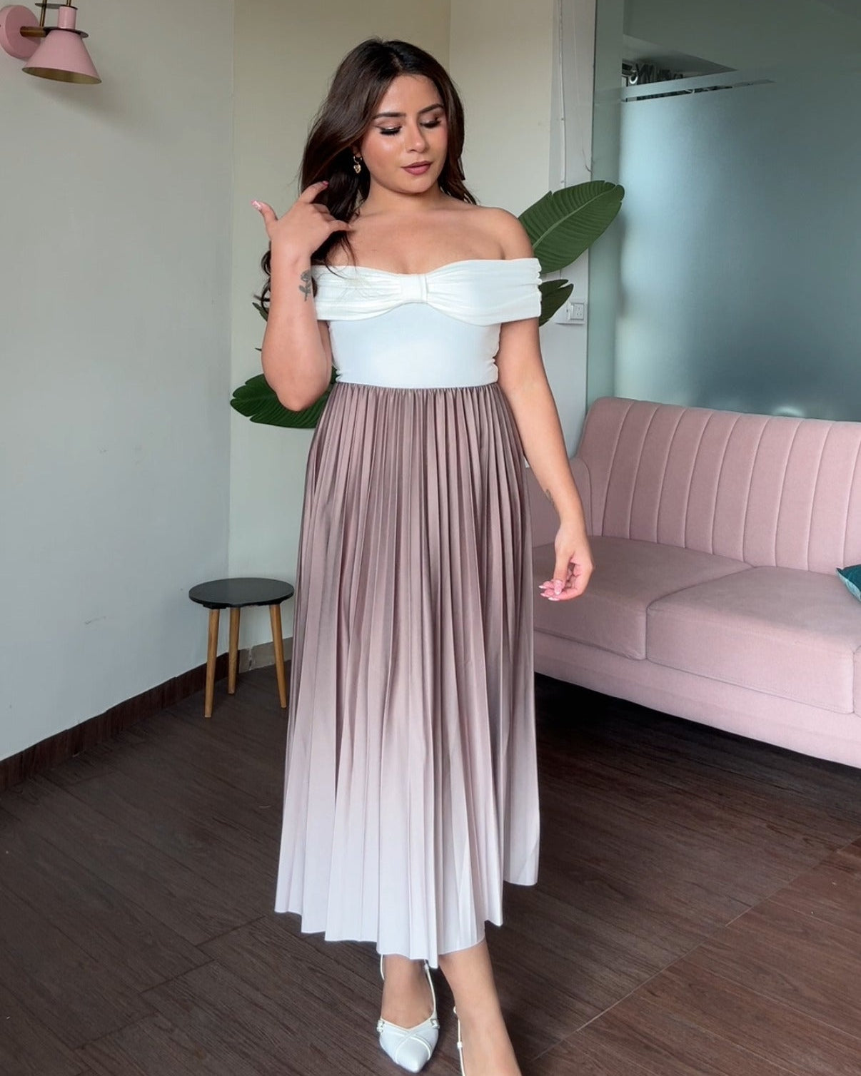 Ombre Pleated Skirt