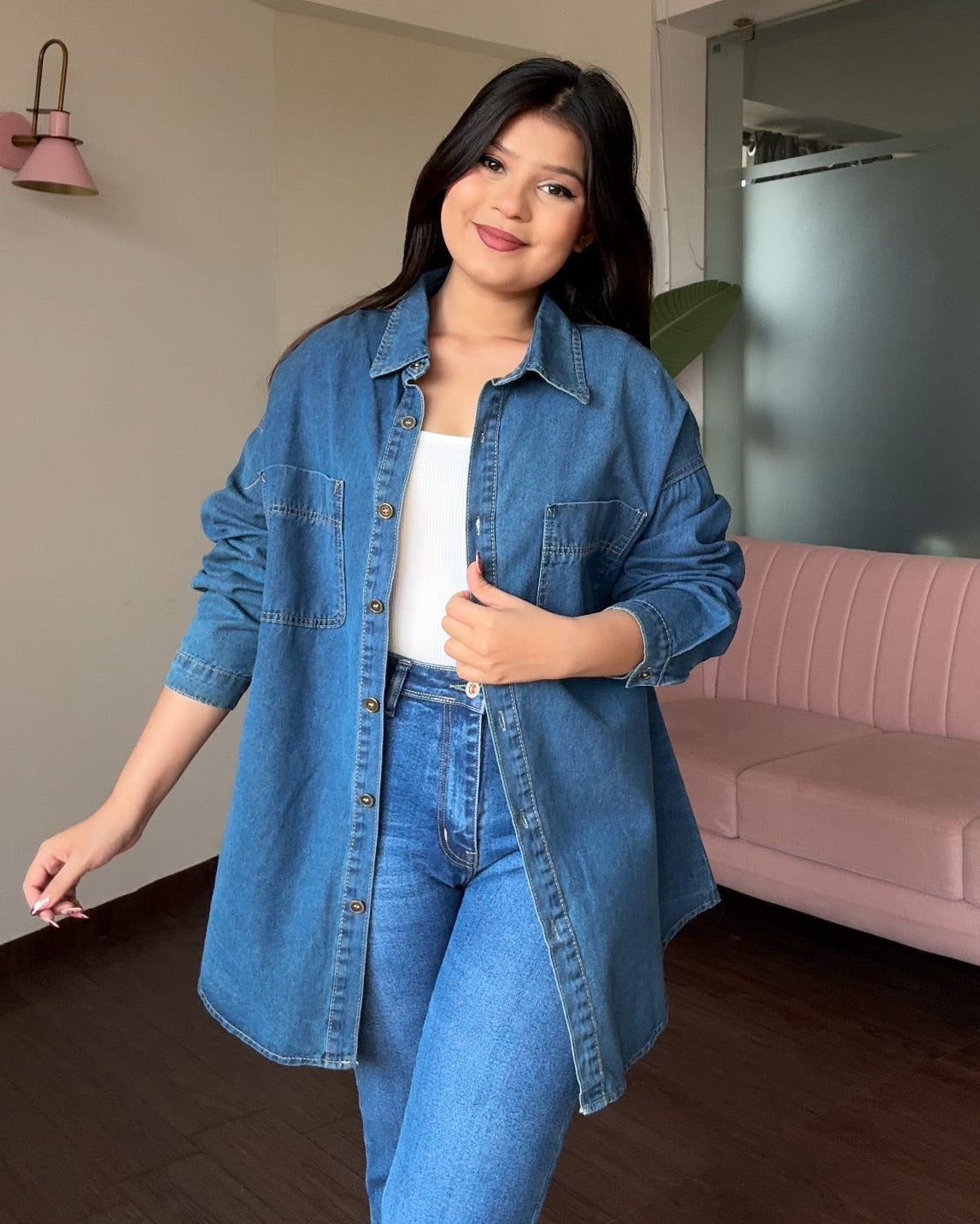 Oversized Pocket Denim Shirt