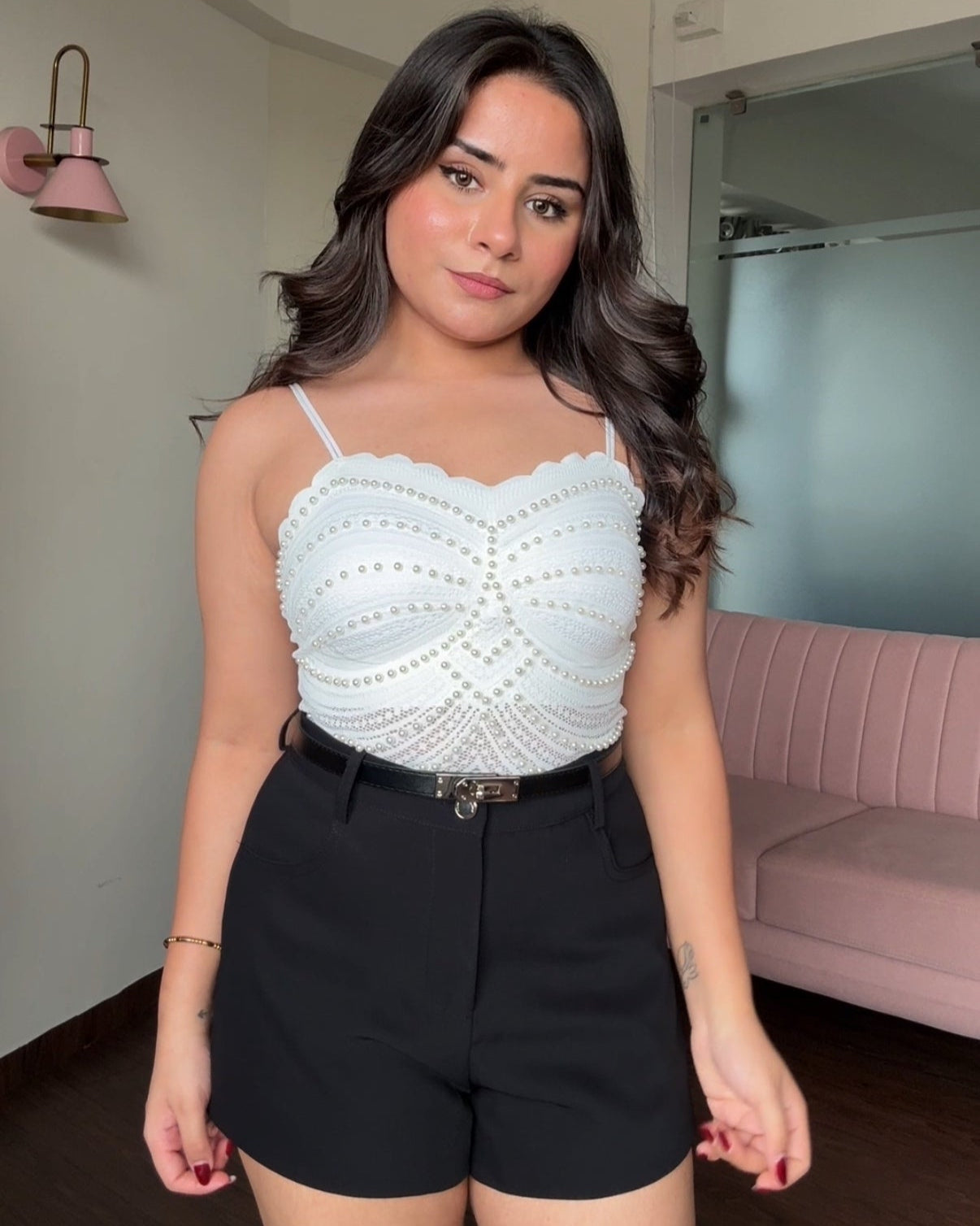Pearl Stuffed Padded Seemless Cami Top