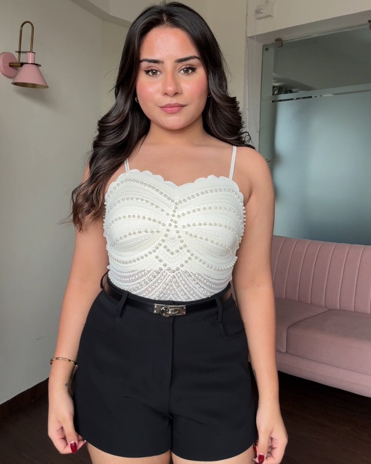 Pearl Stuffed Padded Seemless Cami Top