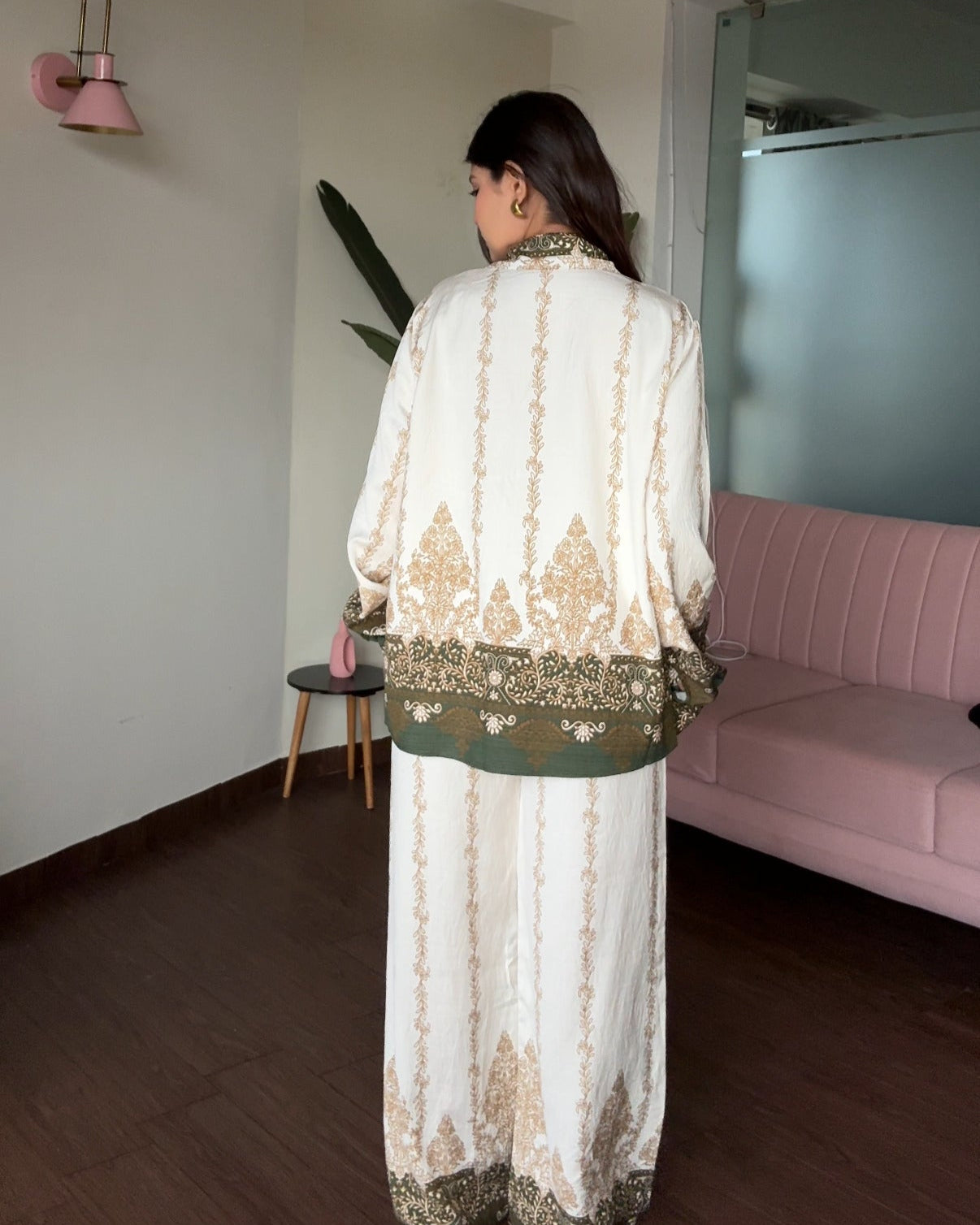 Printed Contrast Detailing Co-ord Set