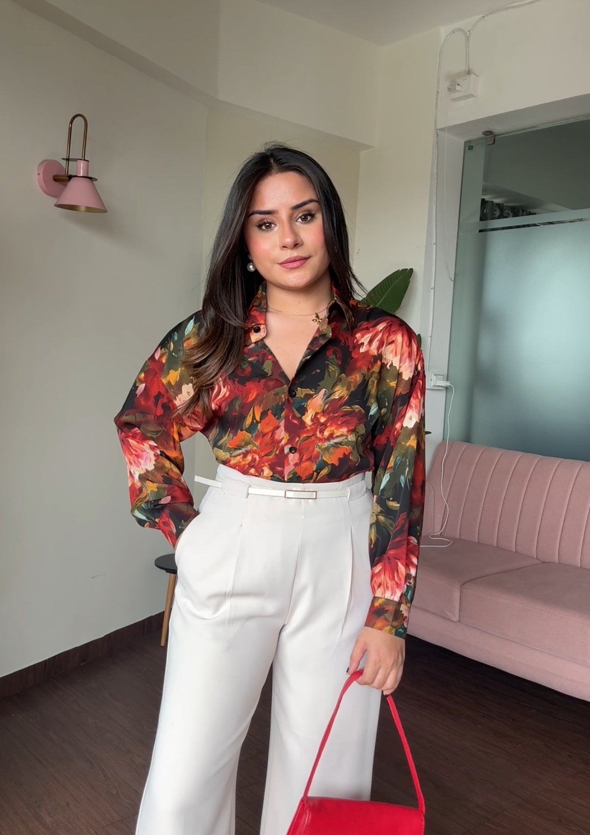 Printed Floral Crepe Full Sleeves Shirt