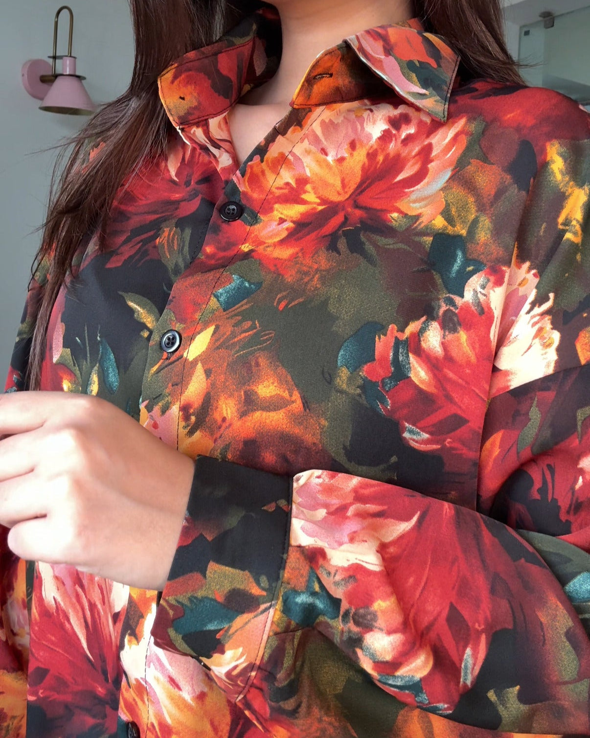 Printed Floral Crepe Full Sleeves Shirt