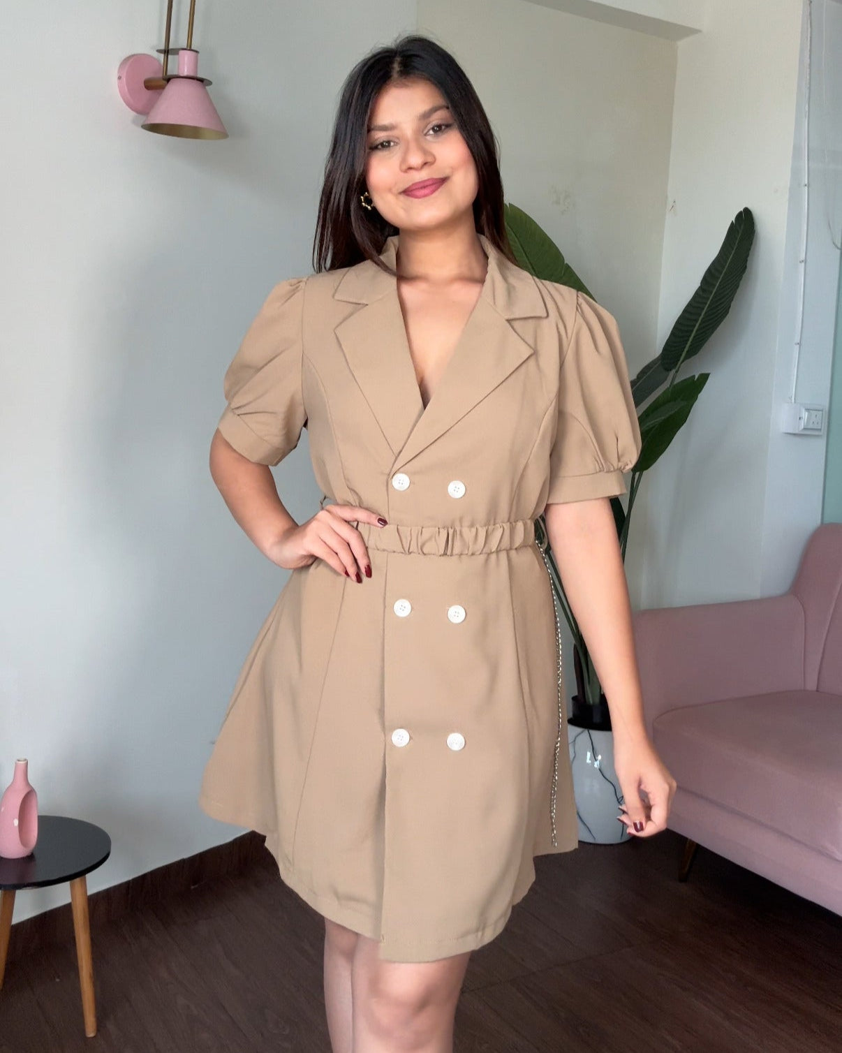 Puff Sleeve Blazer Dress