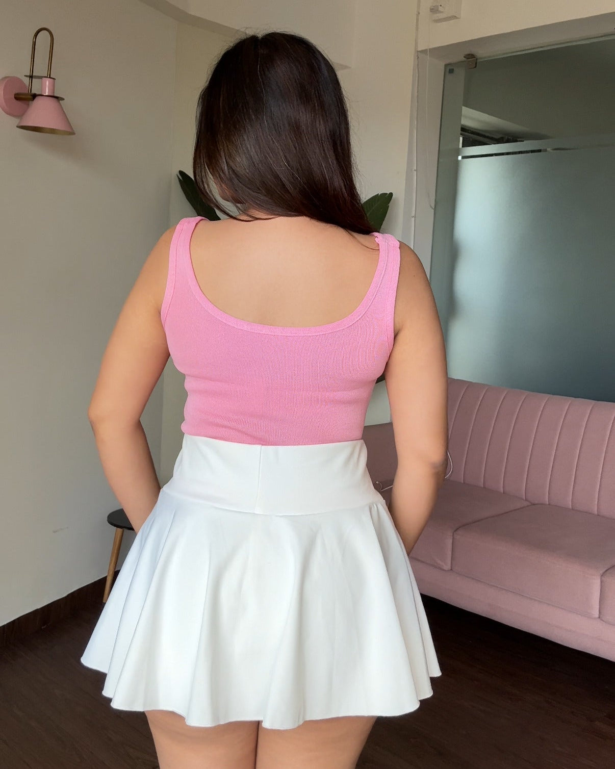 Ribbed Tie Up Bow Detail Cami Top