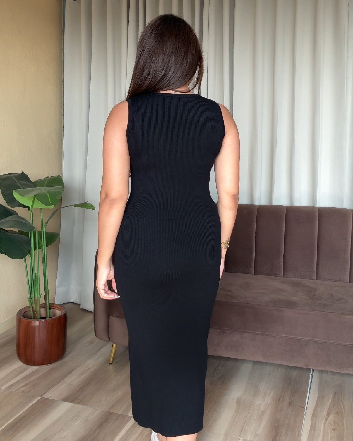 Round Neck Cami Top And Midi Skirt Co-ord Set