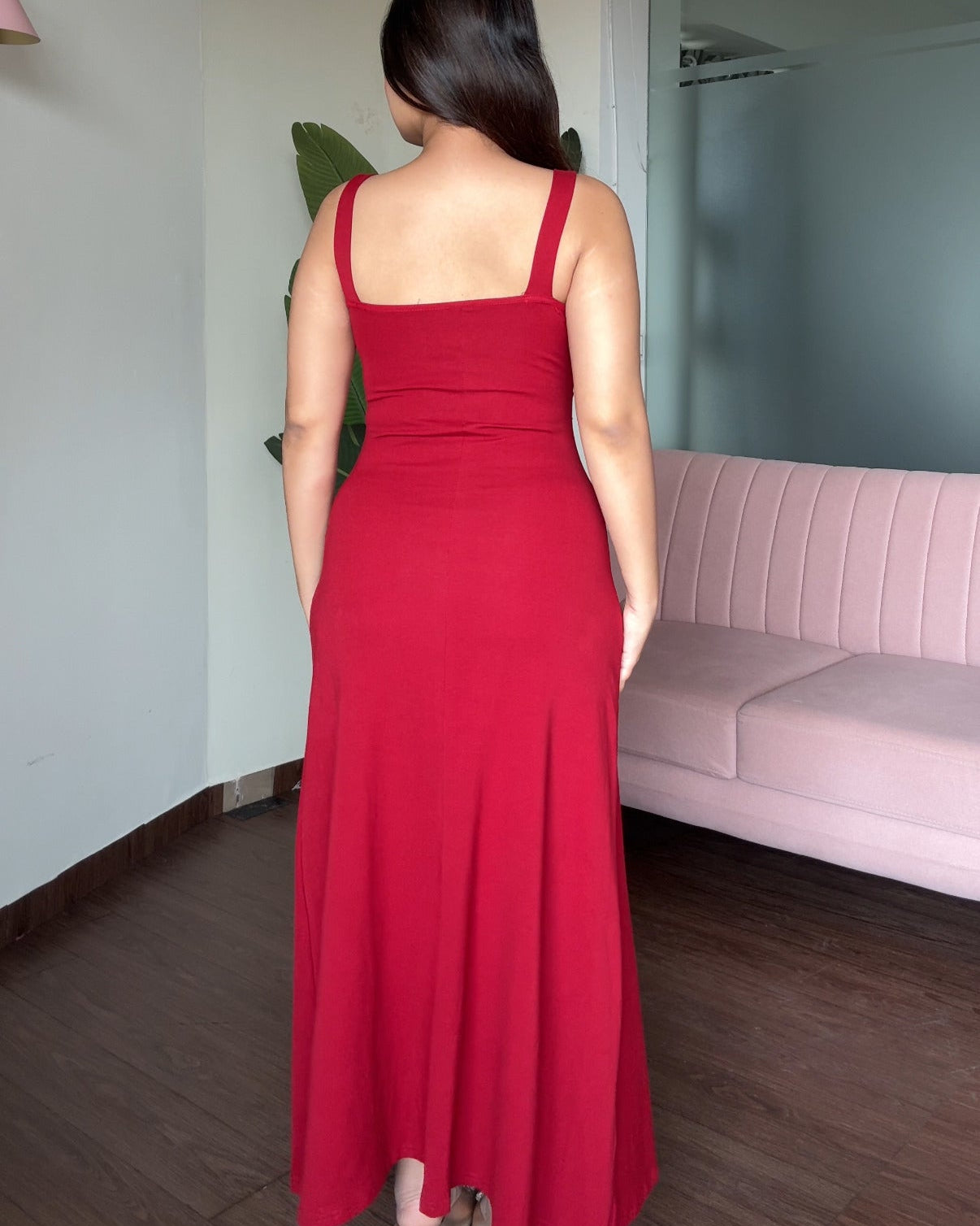 Ruched Fit And Flared Maxi Dress