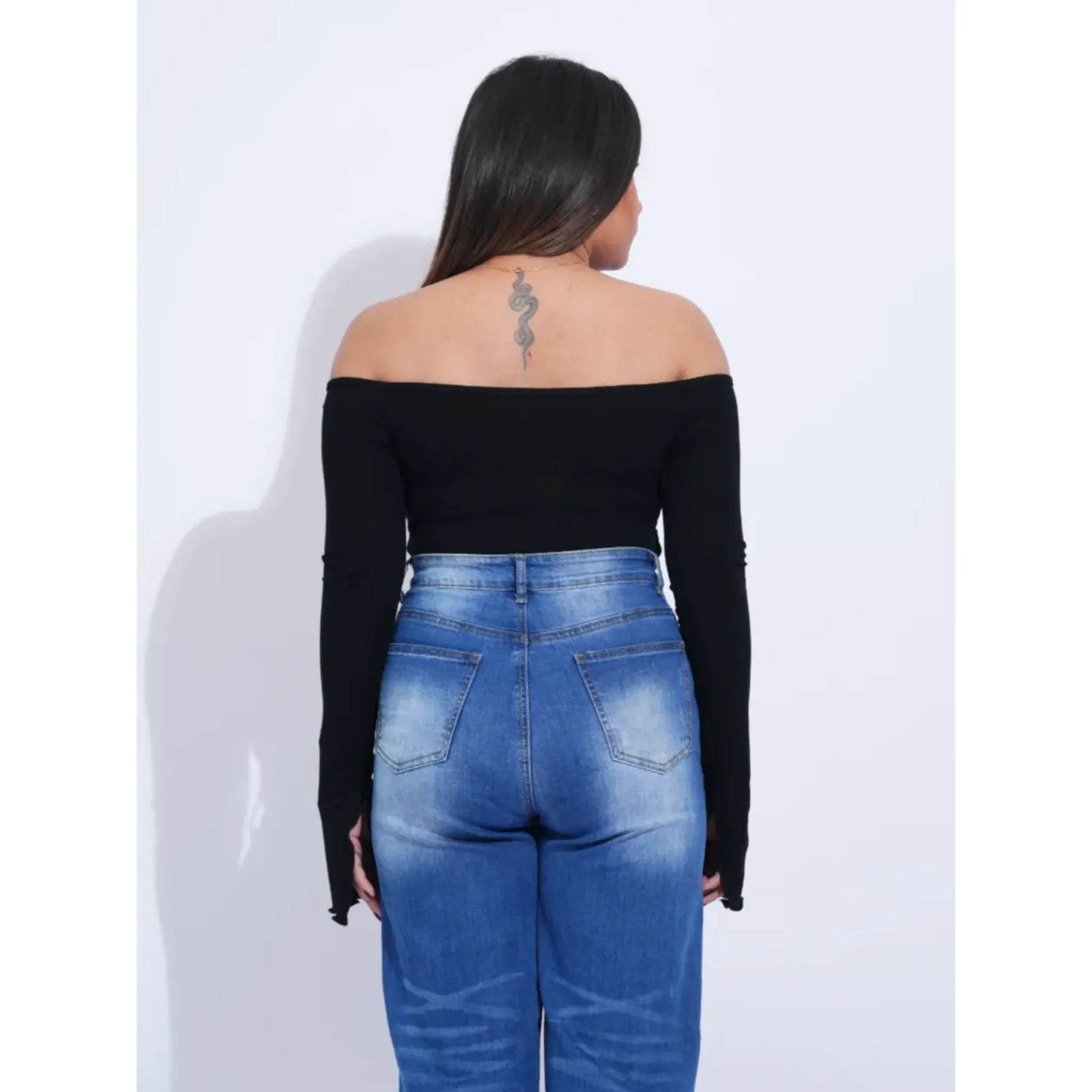 Ruched Rose Detail Off Shoulder Top