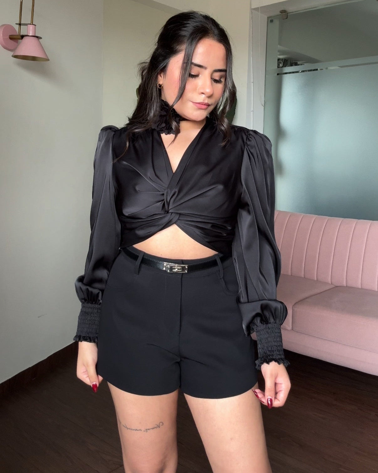 Satin Knot Detailing Top