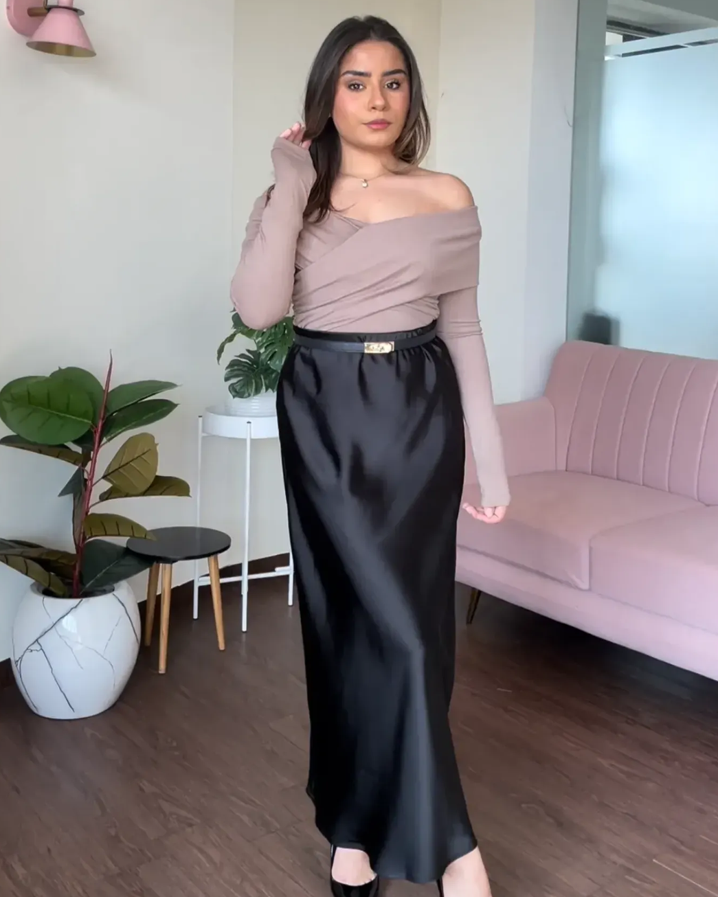 Satin Midi Skirts
