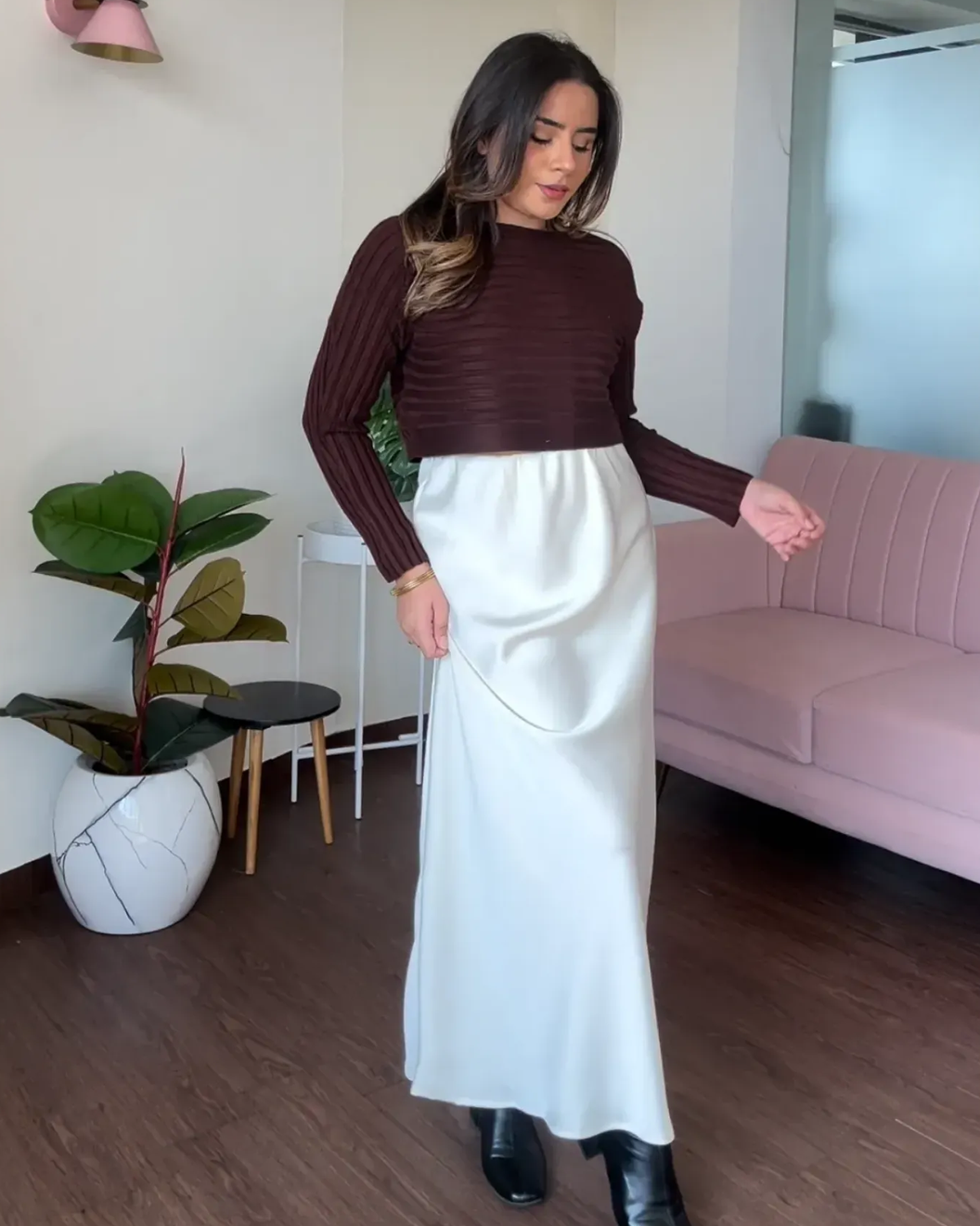 Satin Midi Skirts