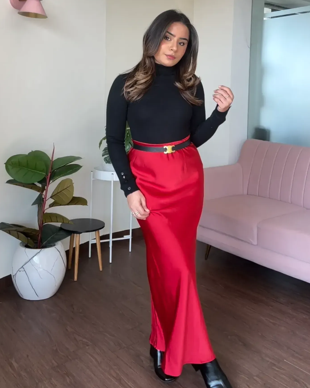 Satin Midi Skirts