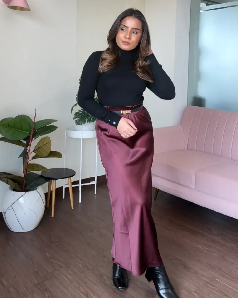 Satin Midi Skirts