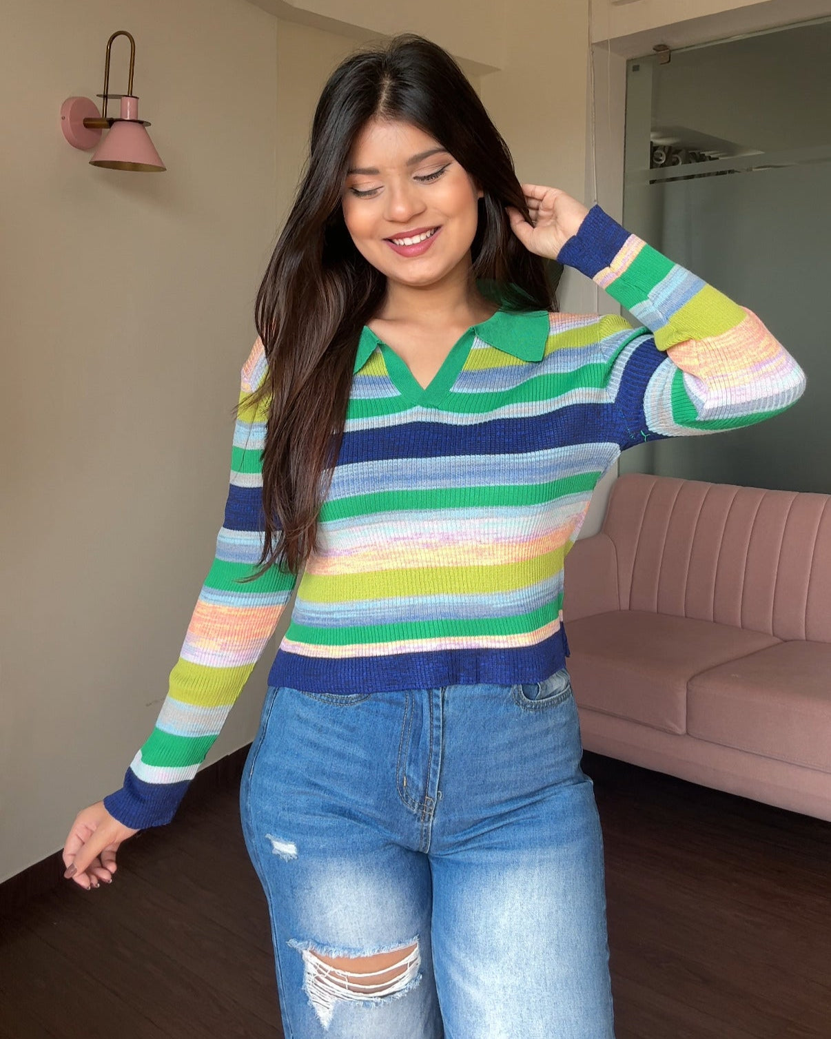 Shaded Polo Full Sleeve Tee