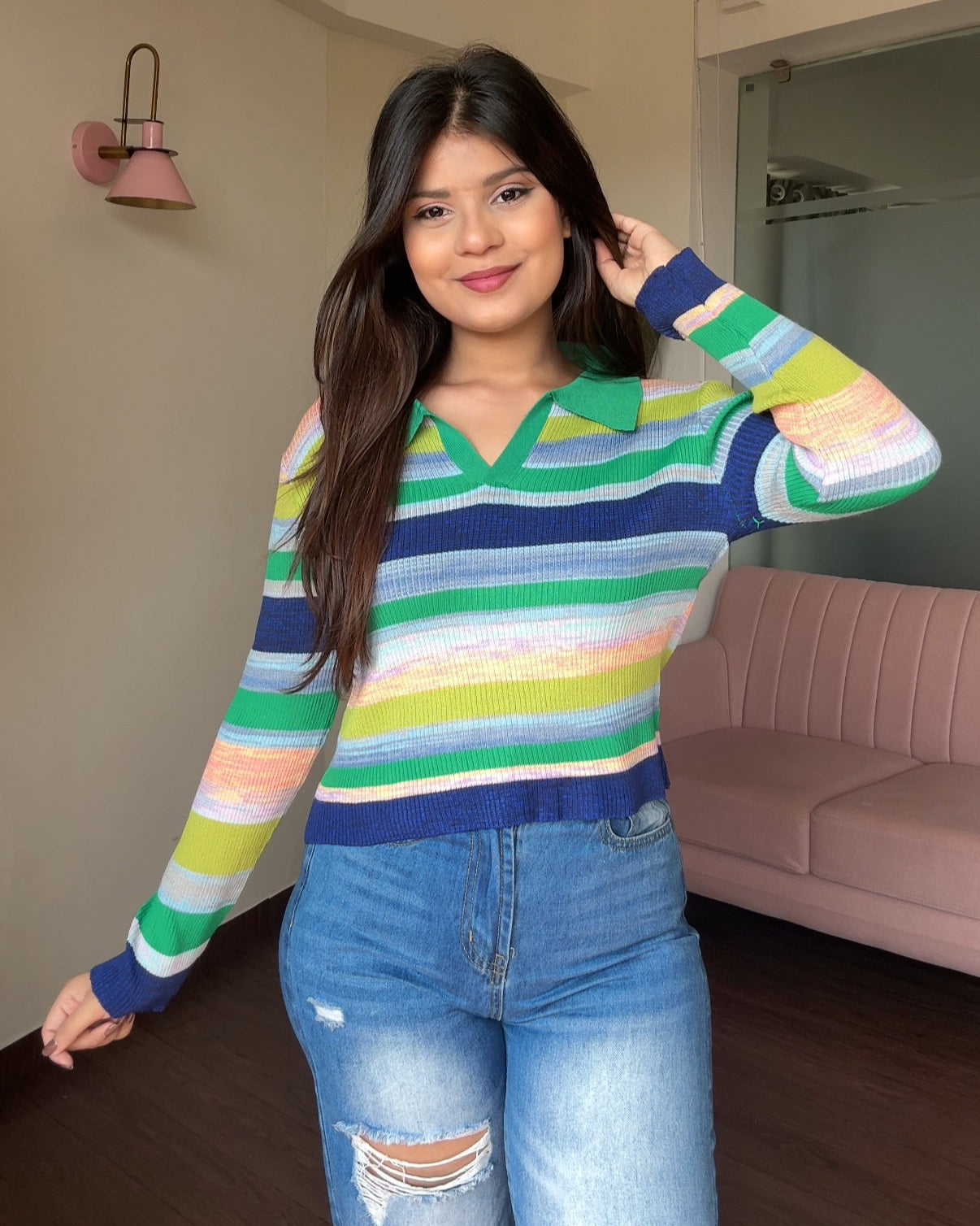 Shaded Polo Full Sleeve Tee