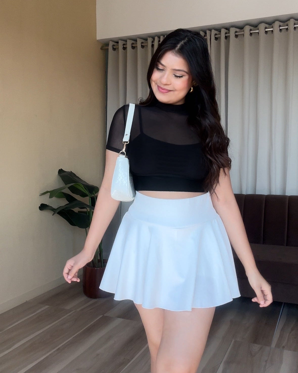 Sheer Mesh High Neck Top