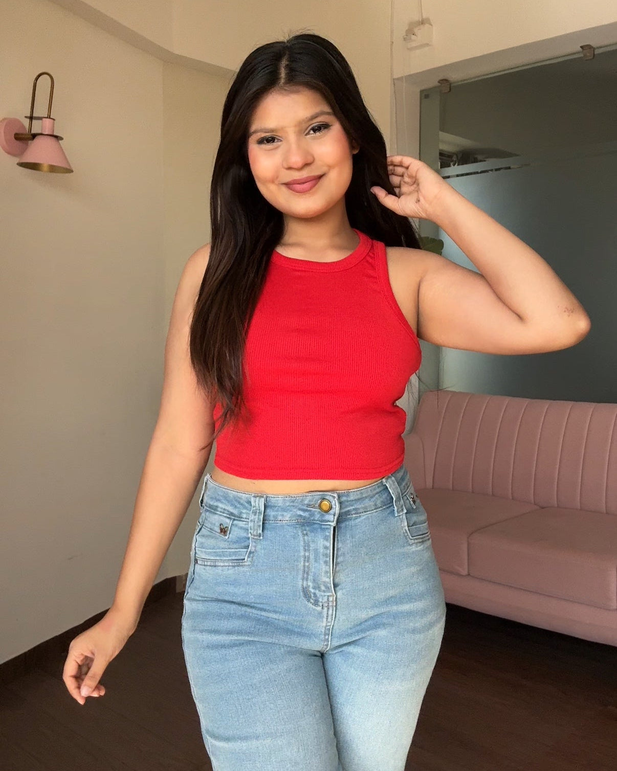 Solid Round Neck Cami Top