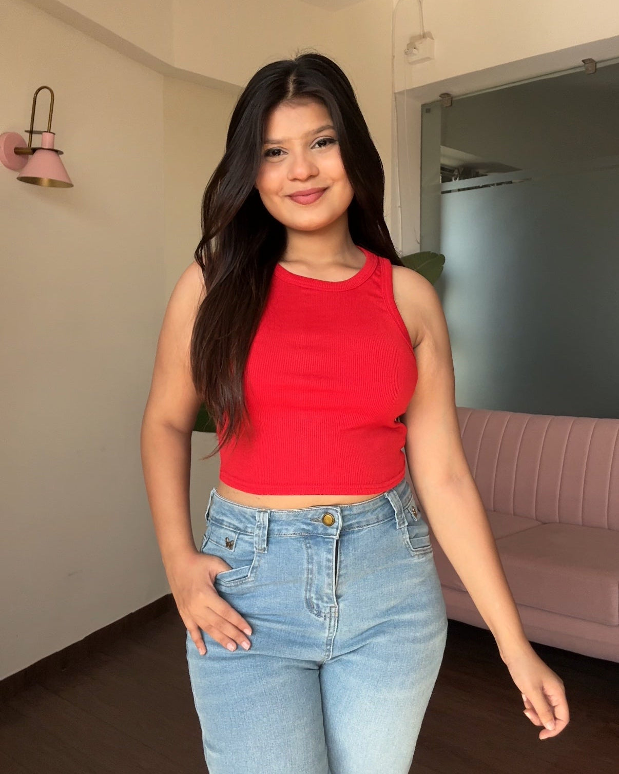 Solid Round Neck Cami Top