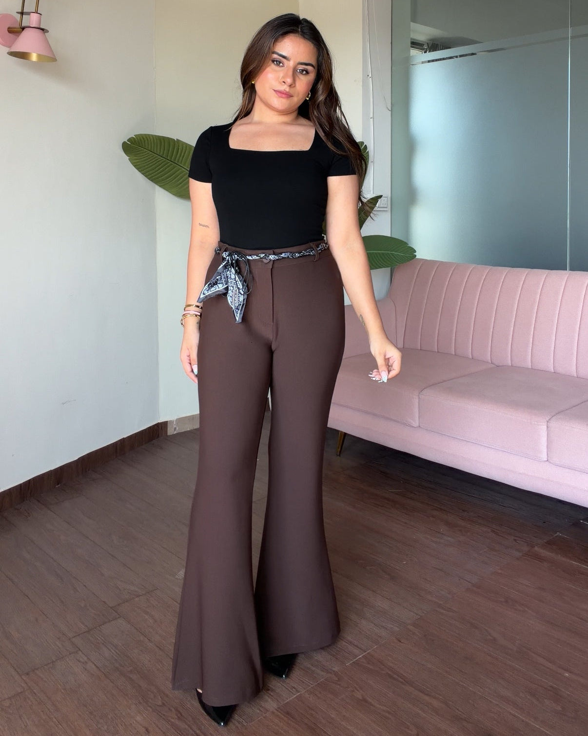 Stretchy Fit And Flared Pants