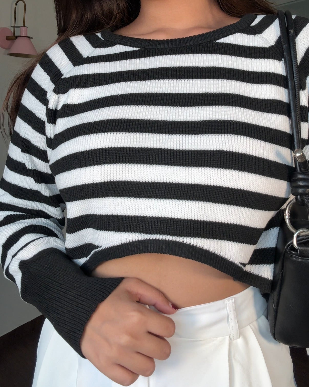 Striped Baggy Cropped Sweater