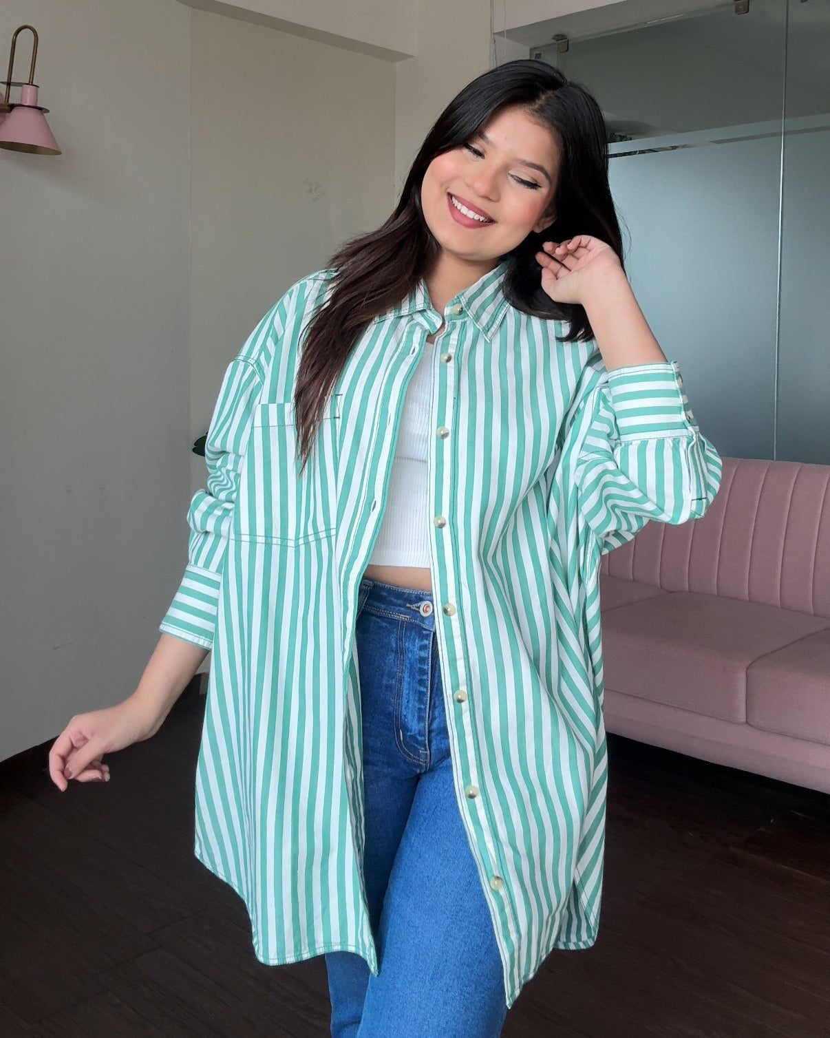 Striped Oversized Cotton Shirt