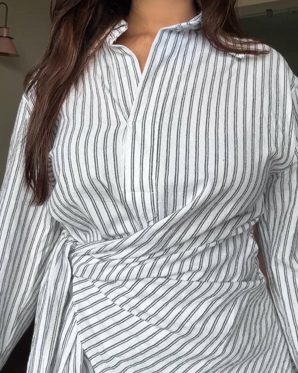 Striped Wrap Around Shirt