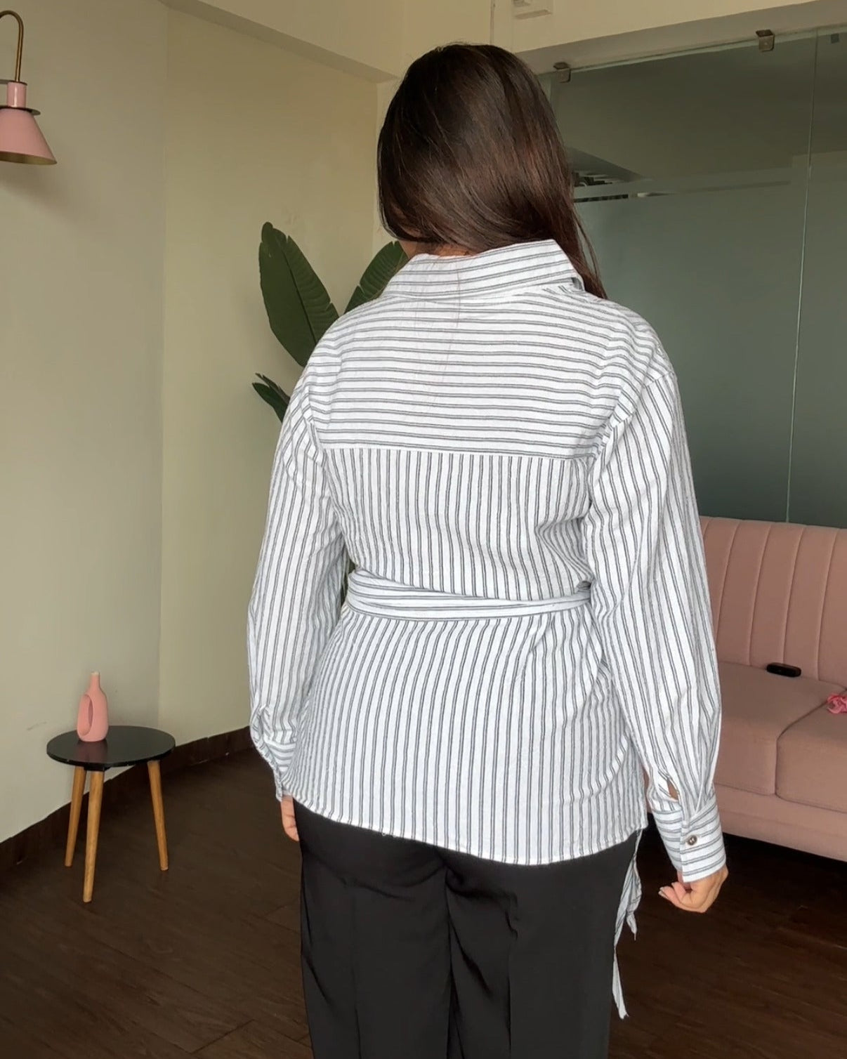 Striped Wrap Around Shirt