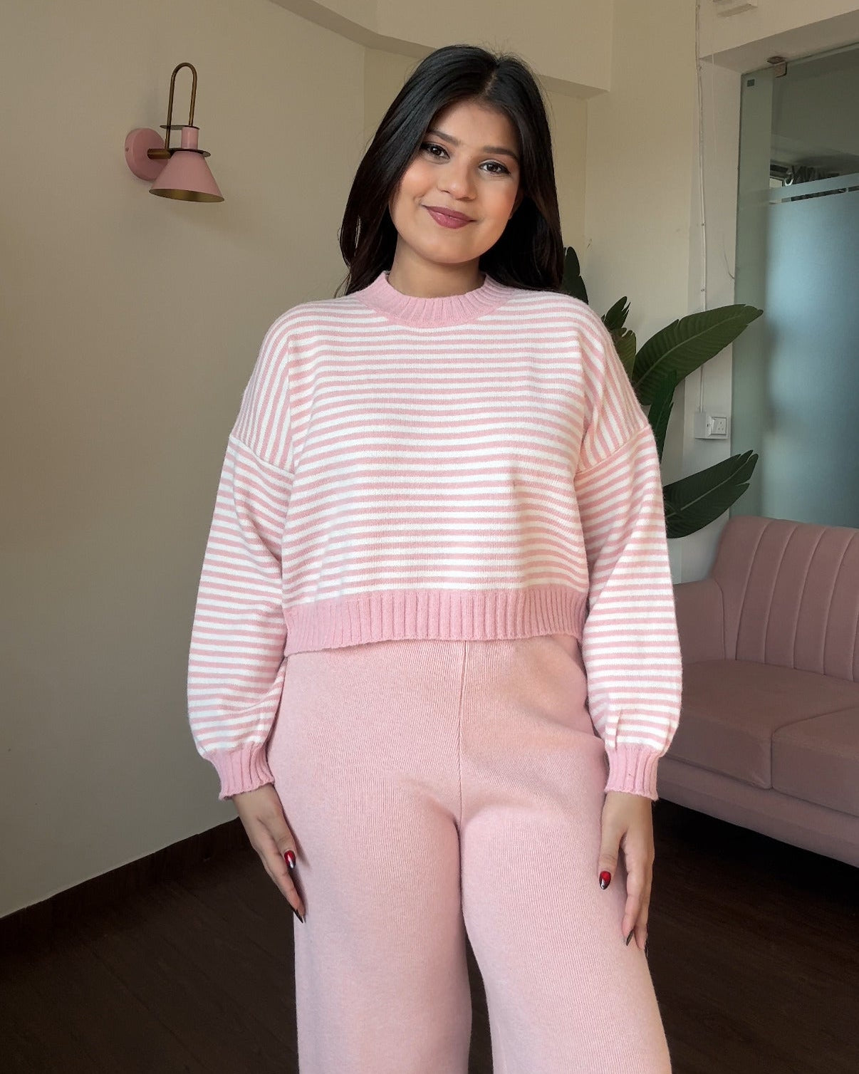 Stripped Baggy Cropped Sweater